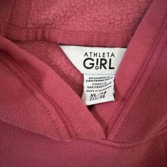 Athleta Girl Pink Retroactive Oversized‎ Hoodie Size XL/14 - Picture 3 of 7